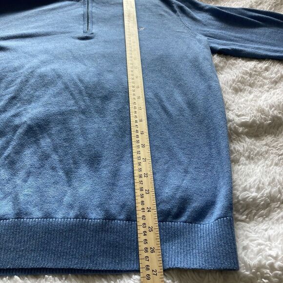 Vineyard Vines Men's qtr. Zip Sweater Medium Blue Long Sleave Style: 1E0276 - Picture 6 of 10